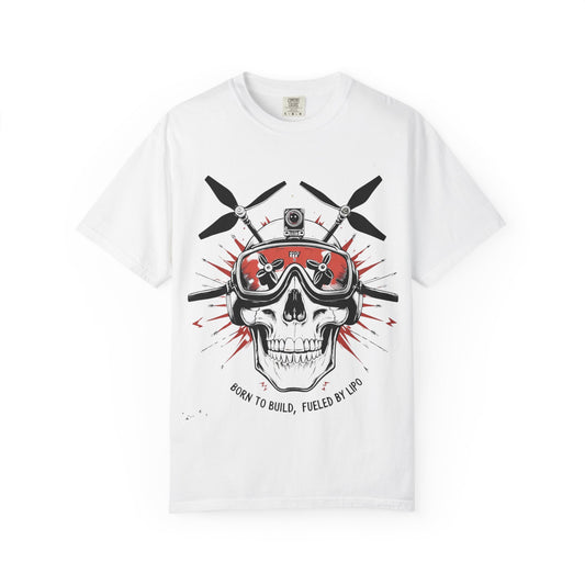 Edgy Drone Pilot T-Shirt | Unisex Garment-Dyed Tee | Skull Design | Perfect for Drone Enthusiasts & Gift for Tech Lovers